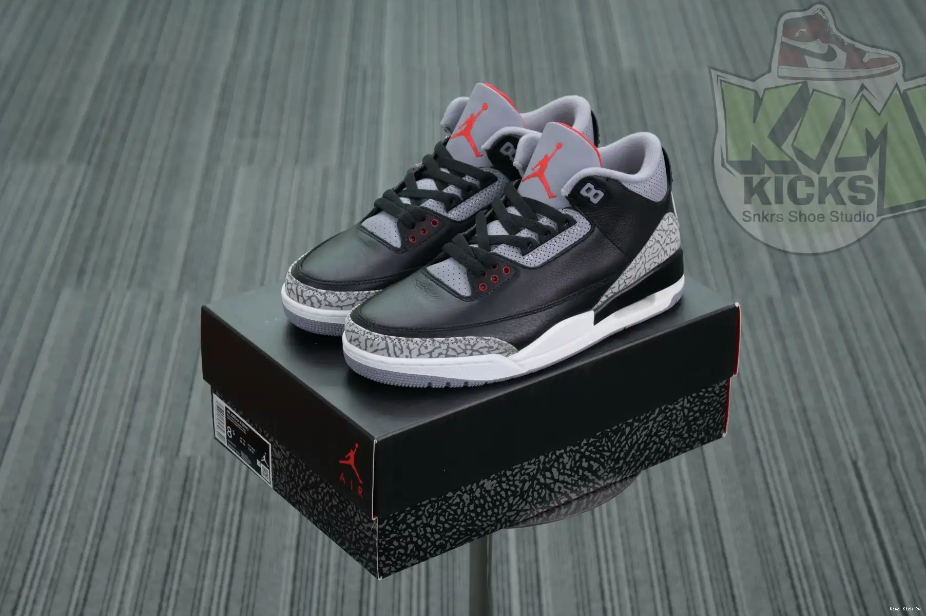 Air Cement Jordan Kimikick Reimagined” 3“Black 0325